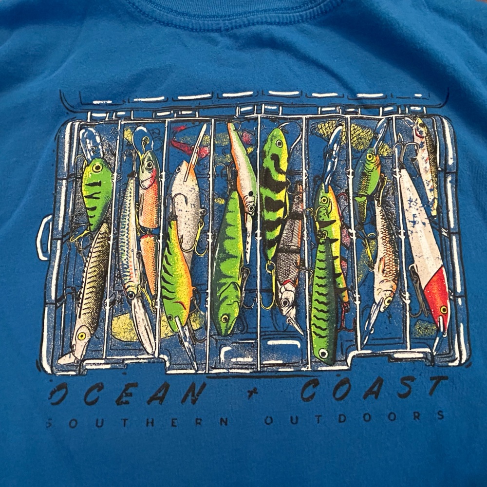 ✨Ocean & Coast Kids Fishing Adventure Tee - Blue